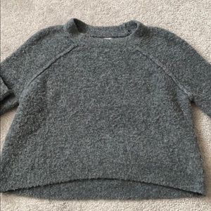 Fuzzy Gray Cropped Sweater